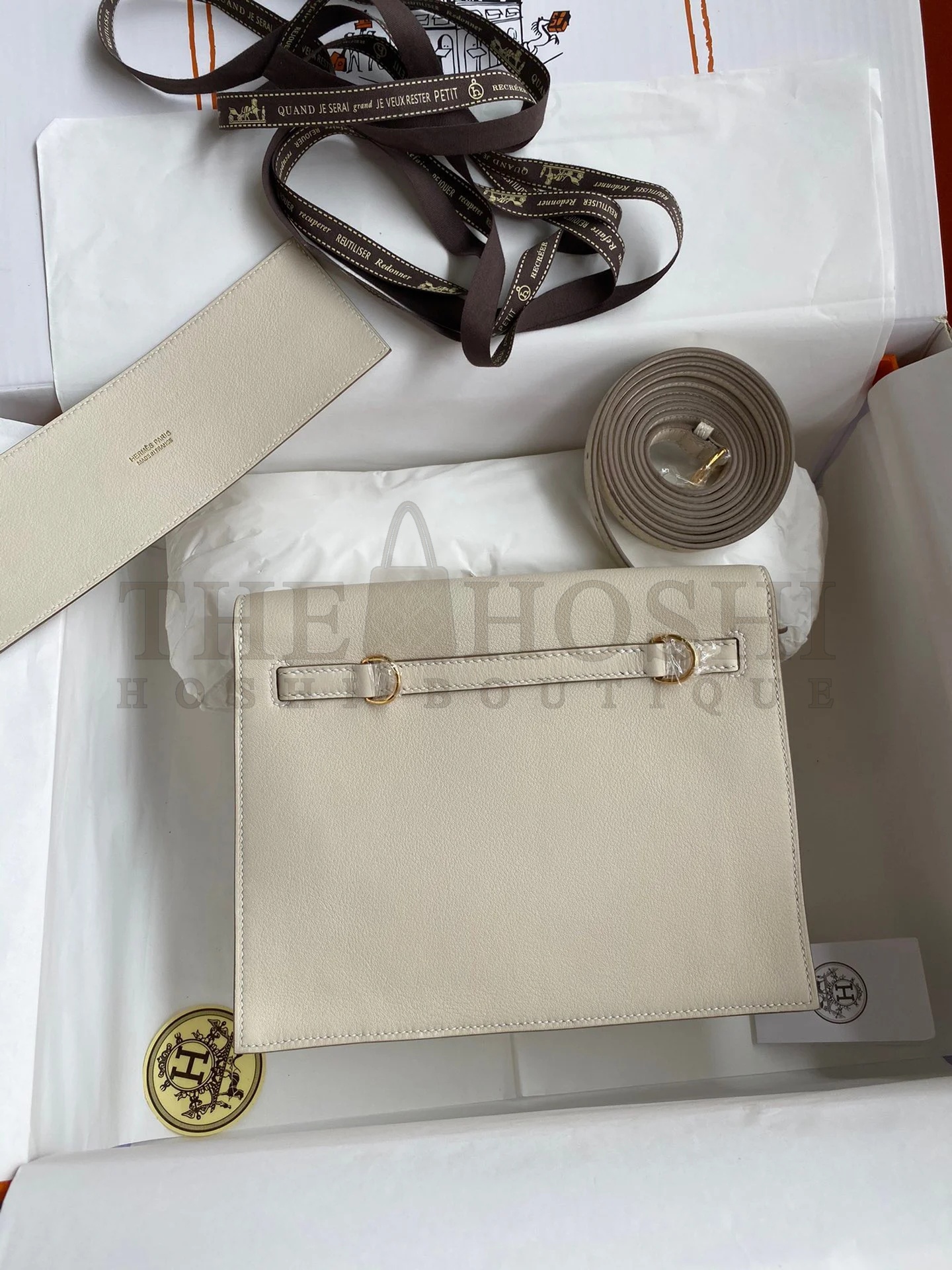 H**me5 Kelly Danse II Handmade Bag In Craie Evercolor Calfskin Master Quality