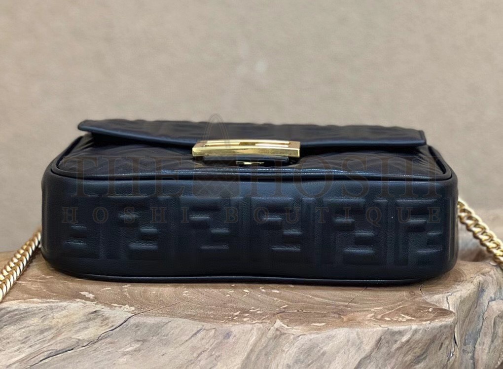 F**di Baguette Chain Midi Bag In Black Nappa Leather Master Quality