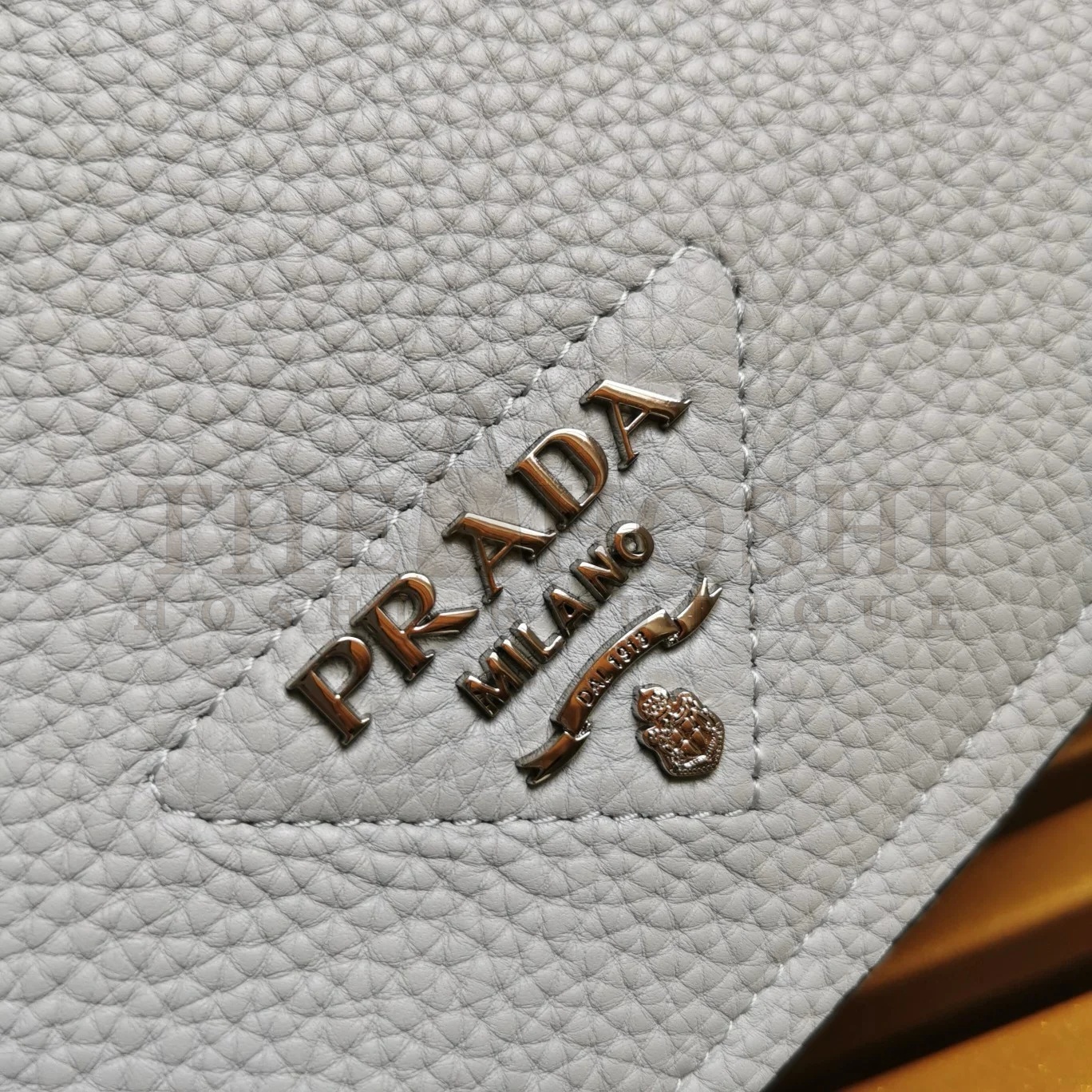Pra*a Flap Shoulder Bag in Cornflower Grained Leather Master Quality