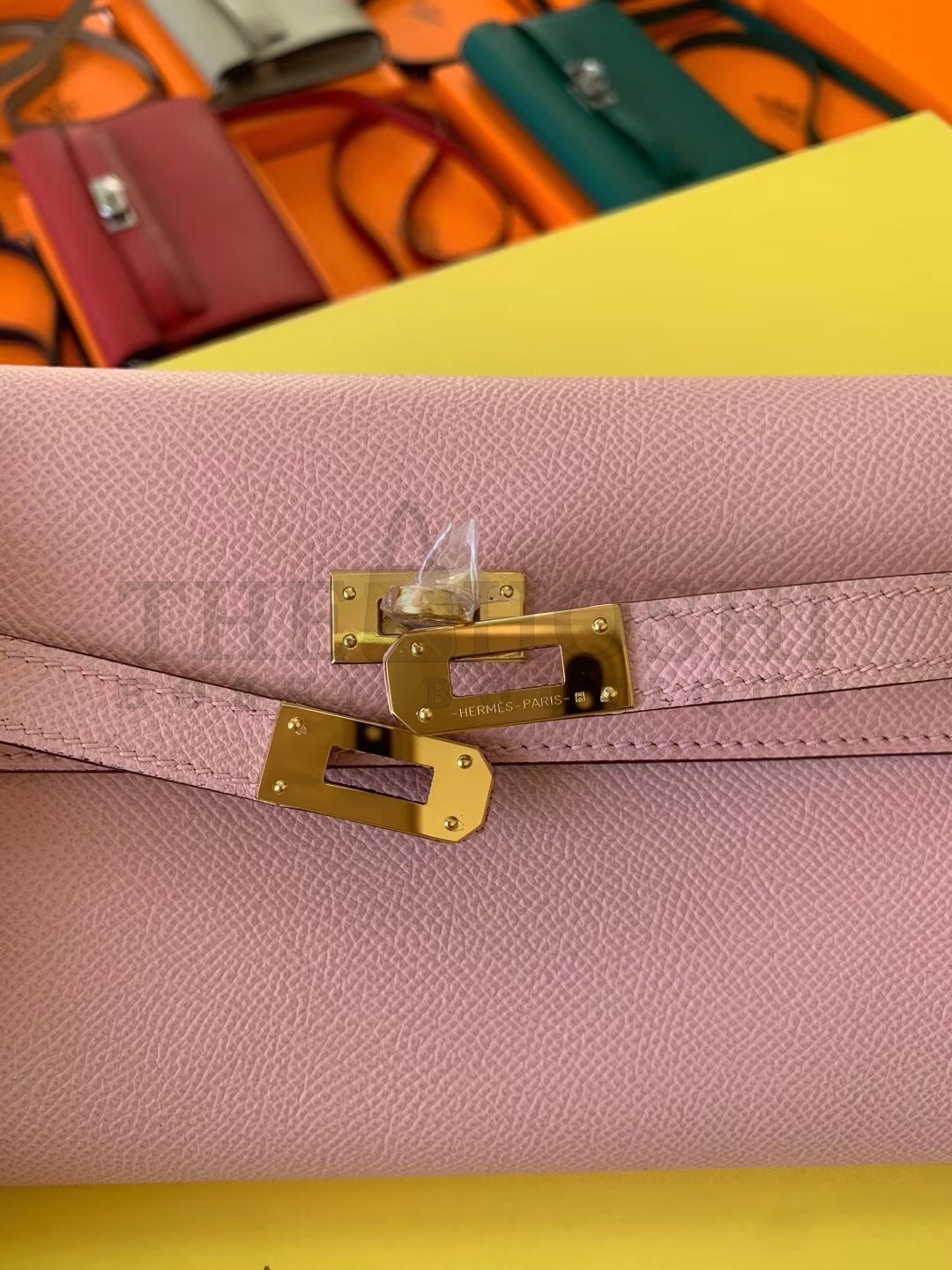 H**me5 Kelly Classique To Go Wallet In Pink Epsom Calfskin Master Quality
