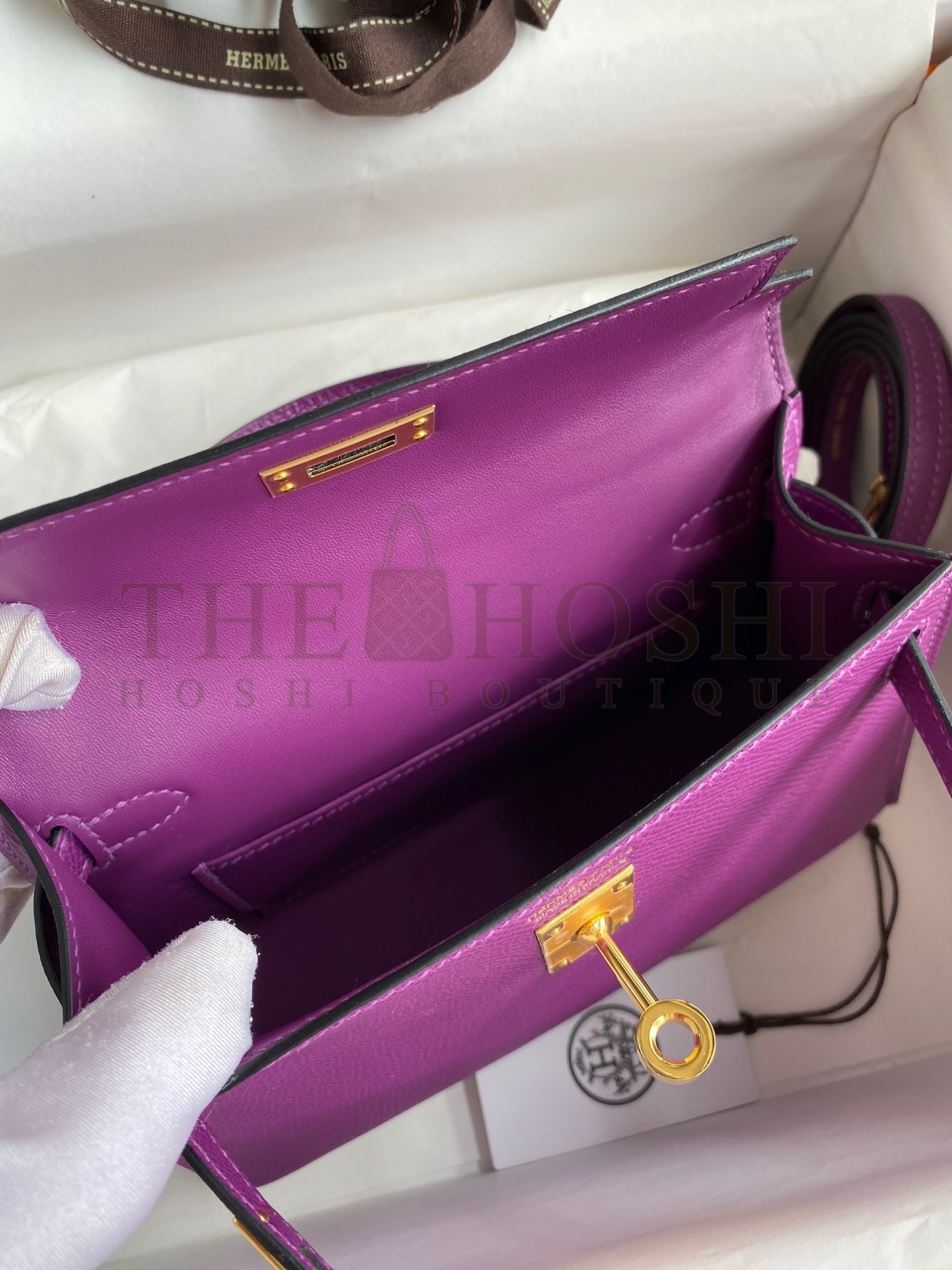 H**me5 Kelly Mini II Sellier Handmade Bag In Anemone Epsom Calfskin Master Quality