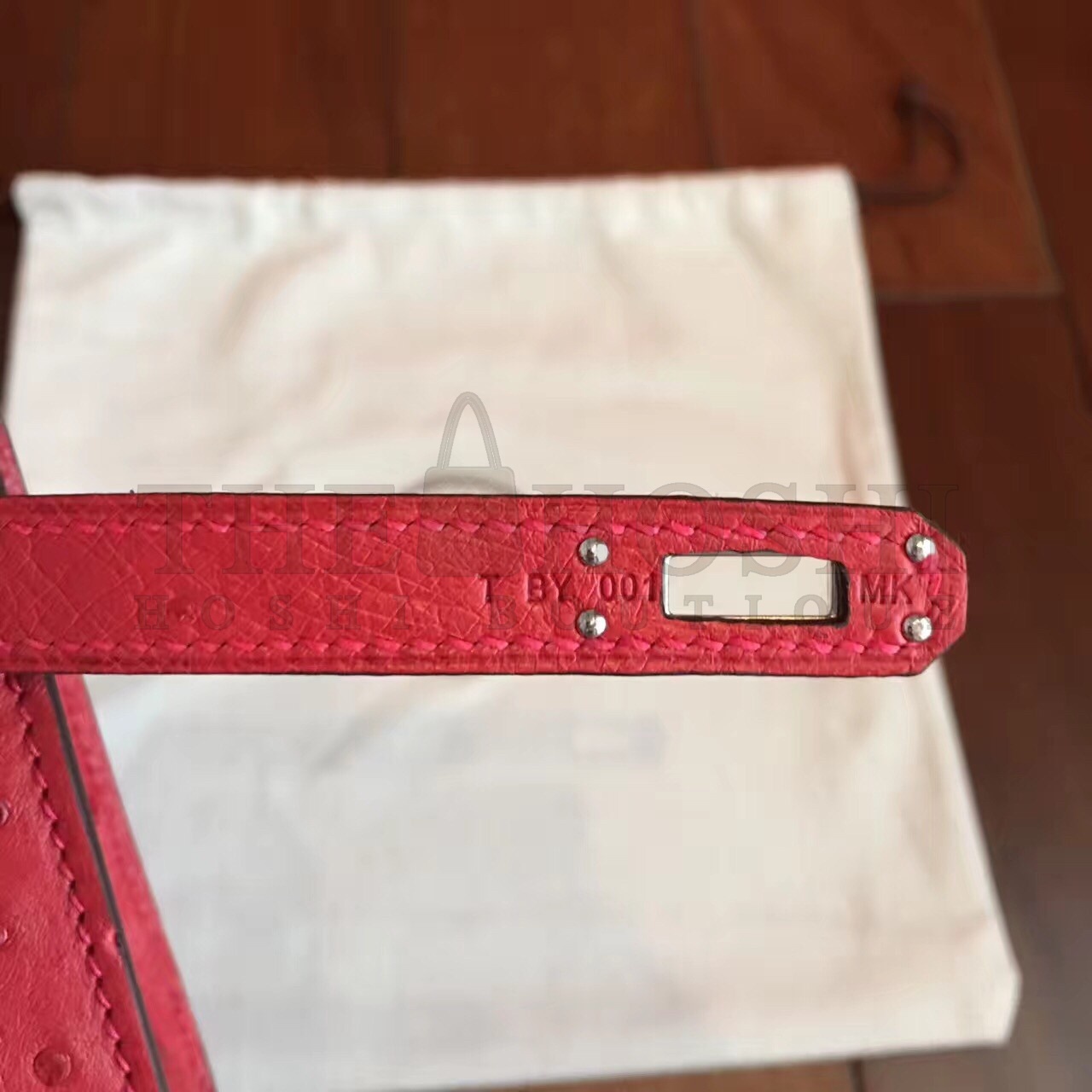 H**me5 Red Kelly Pochette Ostrich Handmade Bag Master Quality