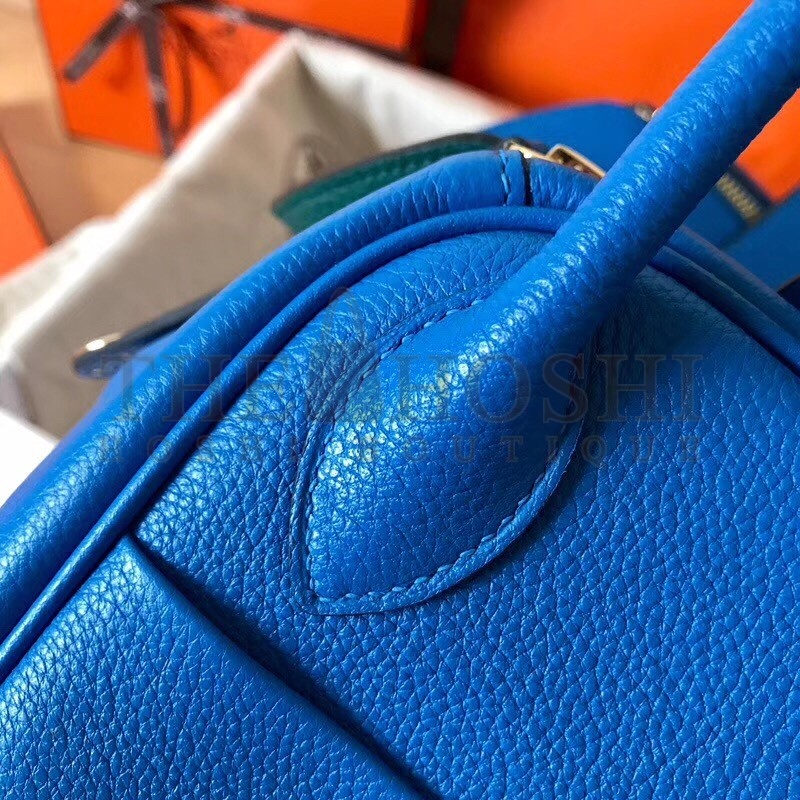 H**me5 Blue Zanzibar Lindy 30cm Bicolor Handmade Bag Master Quality