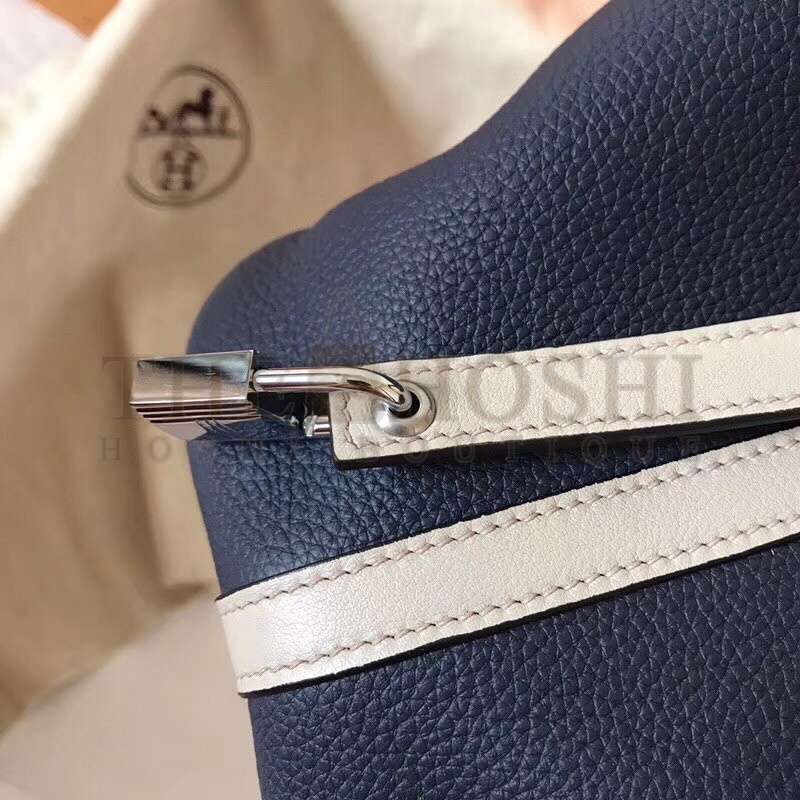 H**me5 Bicolor Picotin Lock MM 22cm Sapphire Bag Master Quality