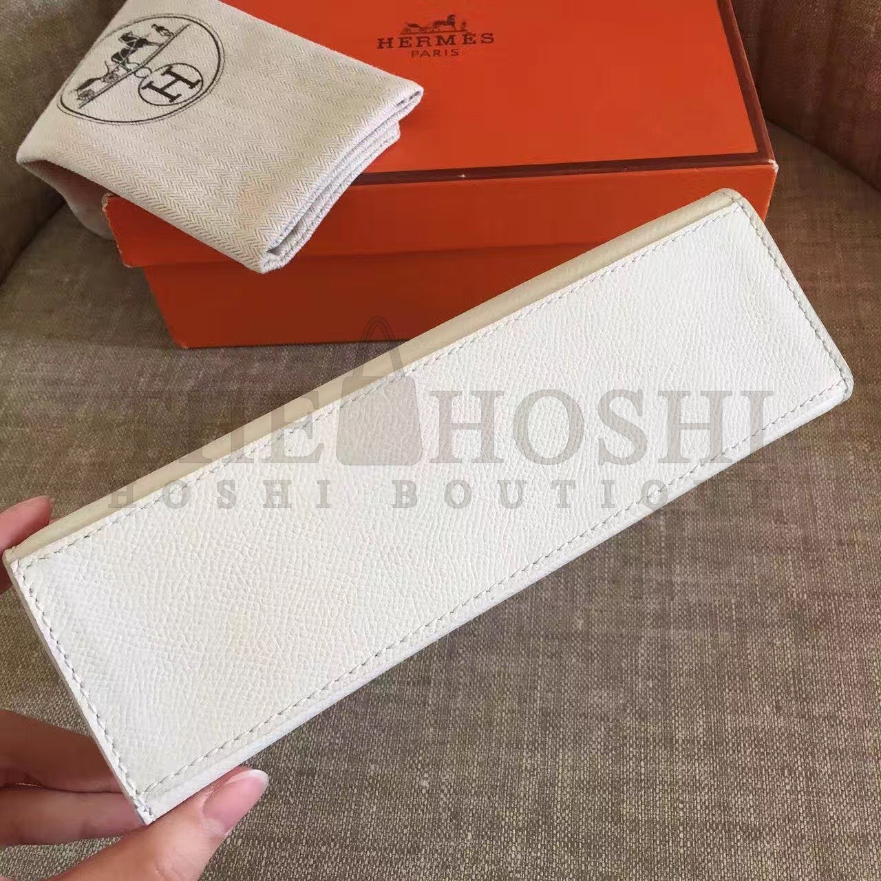 H**me5 White Kelly Pochette Epsom Handmade Bag Master Quality