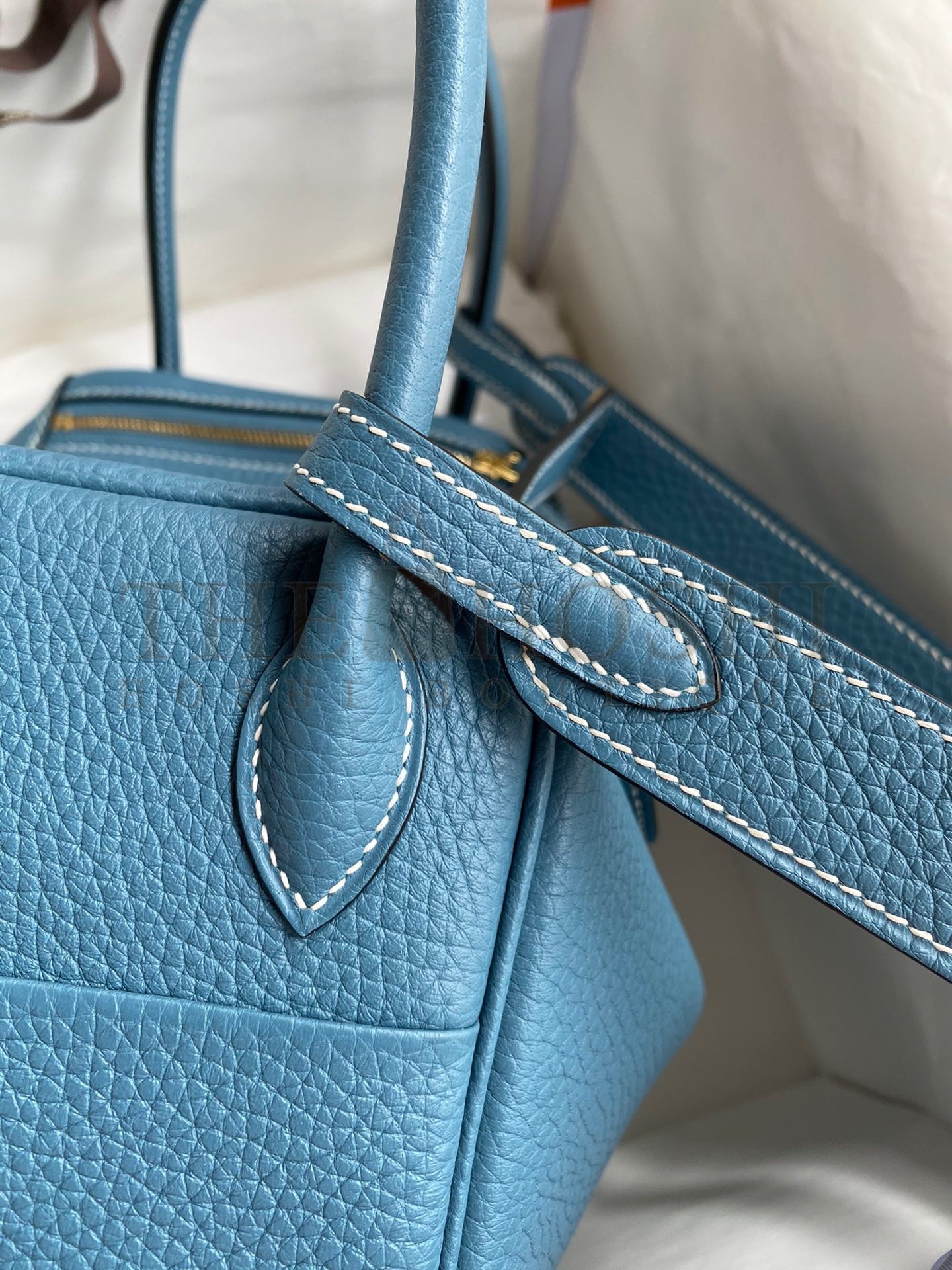 H**me5 Lindy 26 Handmade Bag In Blue Jean Clemence Leather Master Quality