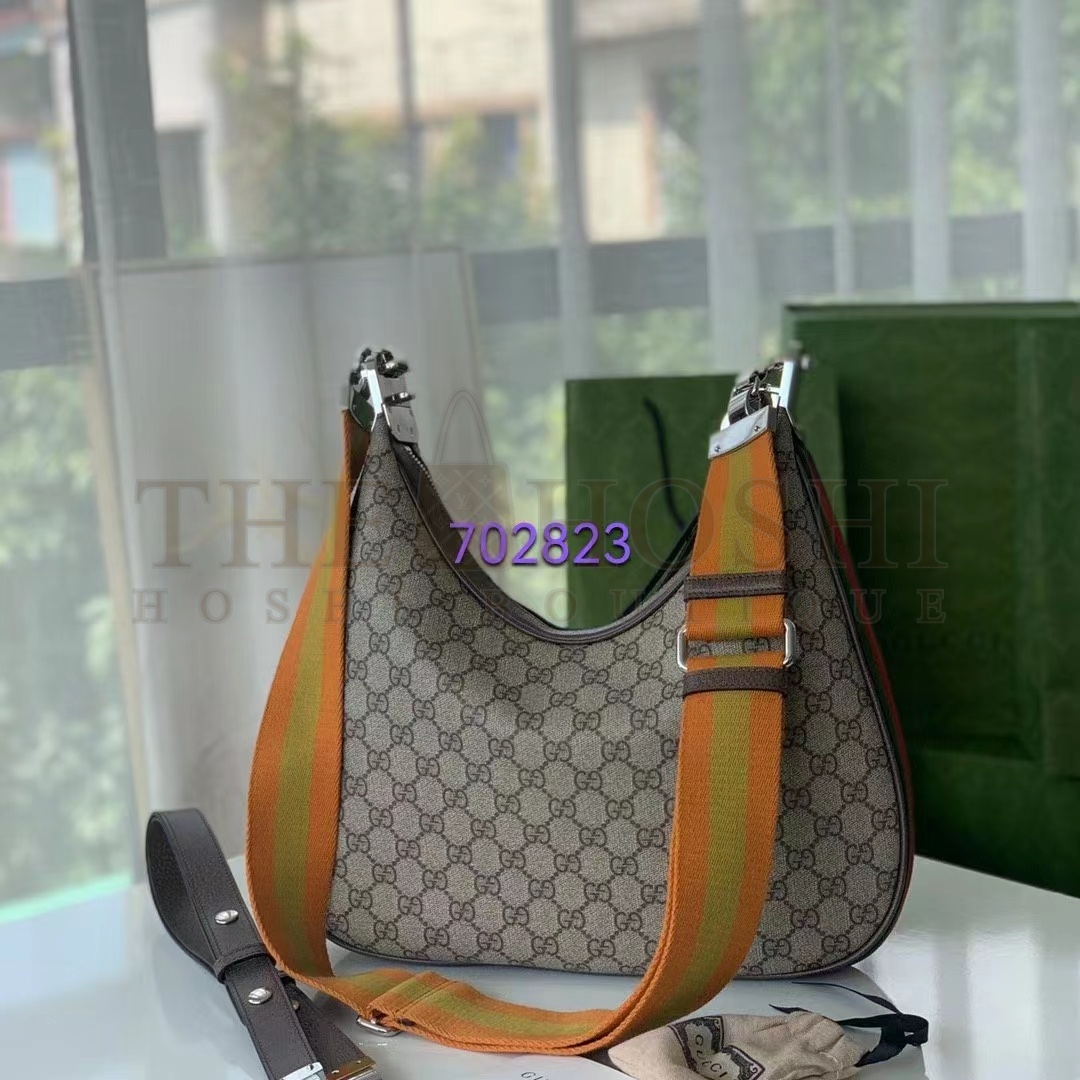 Gvc*1 Women GG Attache Large Shoulder Bag Beige Ebony GG Svp*me Canvas Master Quality