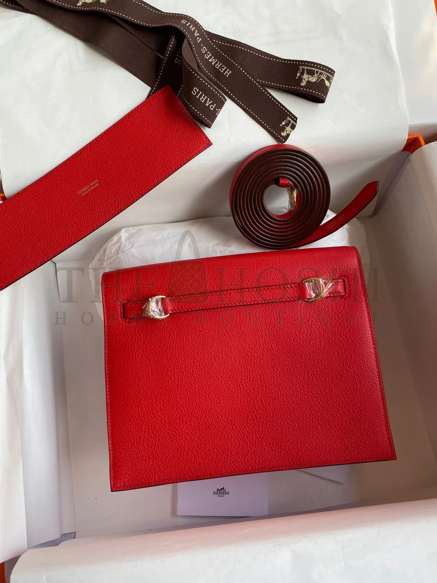 H**me5 Kelly Danse II Handmade Bag In Red Evercolor Calfskin Master Quality