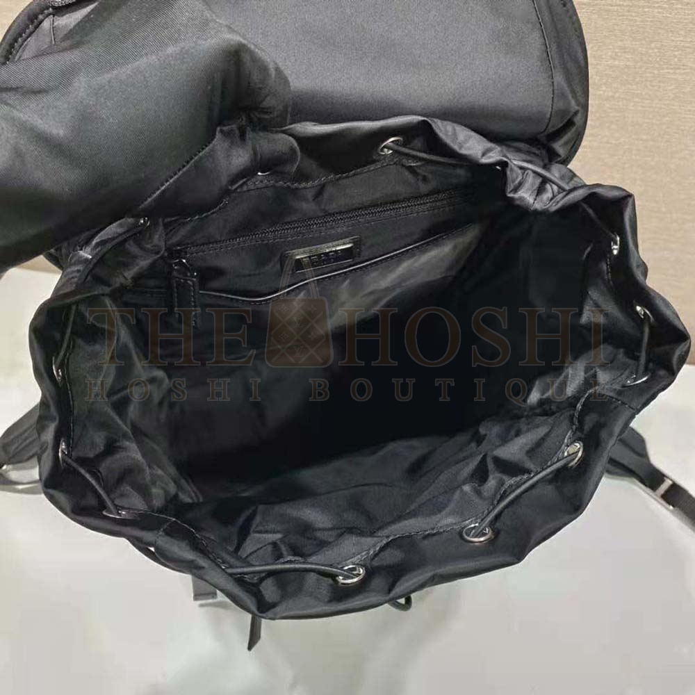 Pra*a Unisex Re-Nylon Padded Backpack with Hood-Black Master Quality