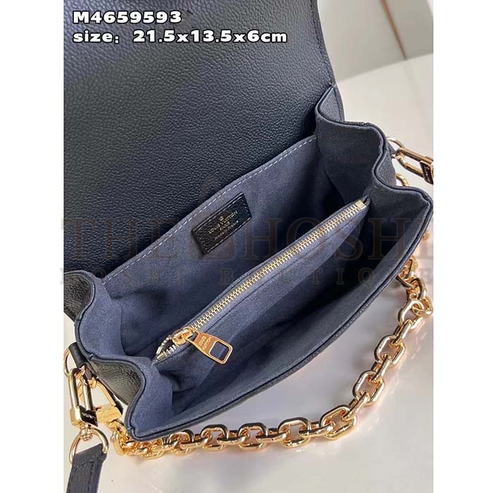 L0vis Vvtt0n LV Women Pochette Metis East West Bag Black Grained Cowhide Leather Master Quality