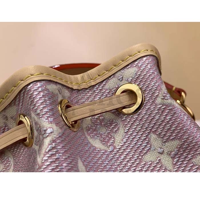 L0vis Vvtt0n LV Women Nano Noé Bucket Bag Pink Monogram Coated Canvas Cowhide Leather Master Quality