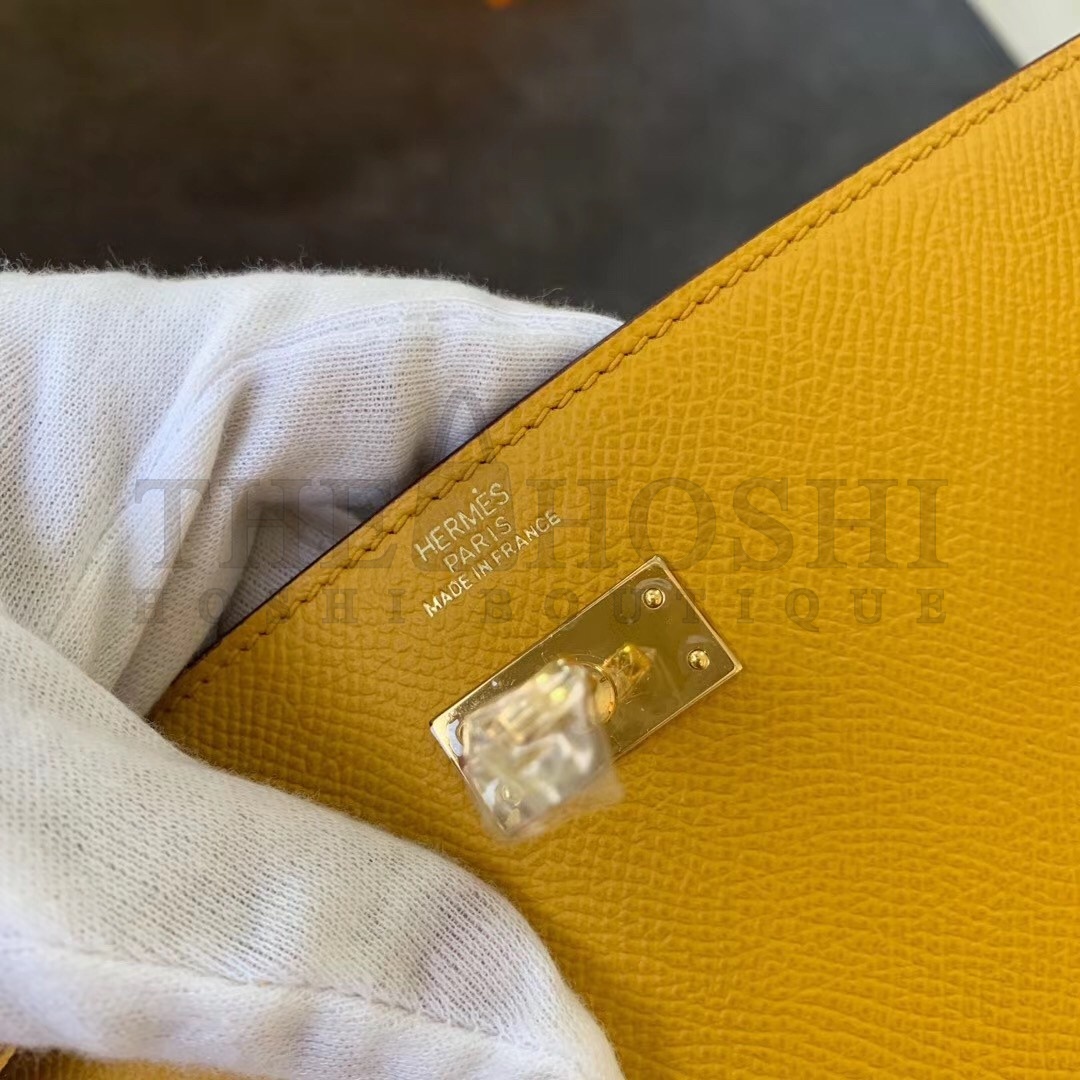 H**me5 Kelly Classique To Go Wallet In Yellow Epsom Calfskin Master Quality