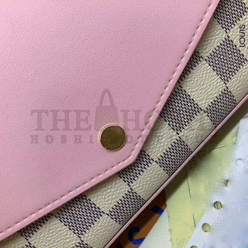 L0vis Vvtt0n LV Women Sarah Wallet in Damier Azur Canvas-Pink Master Quality