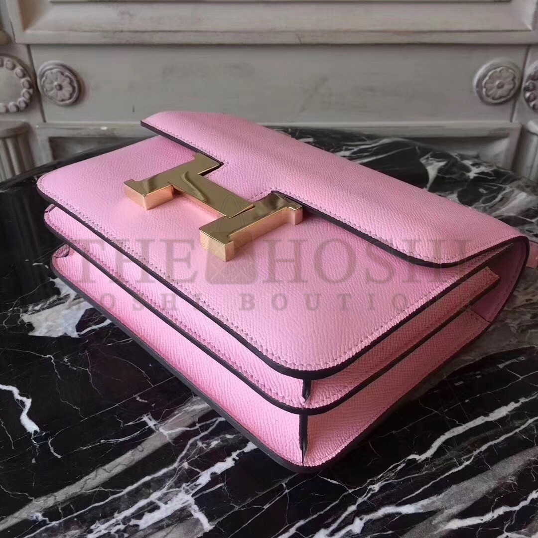H**me5 Pink Constance MM 24cm Epsom Leather Bag Master Quality