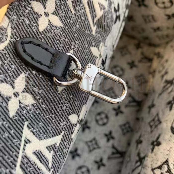 L0vis Vvtt0n LV Women OnTheGo MM Tote Gray Denim Textile Jacquard Master Quality
