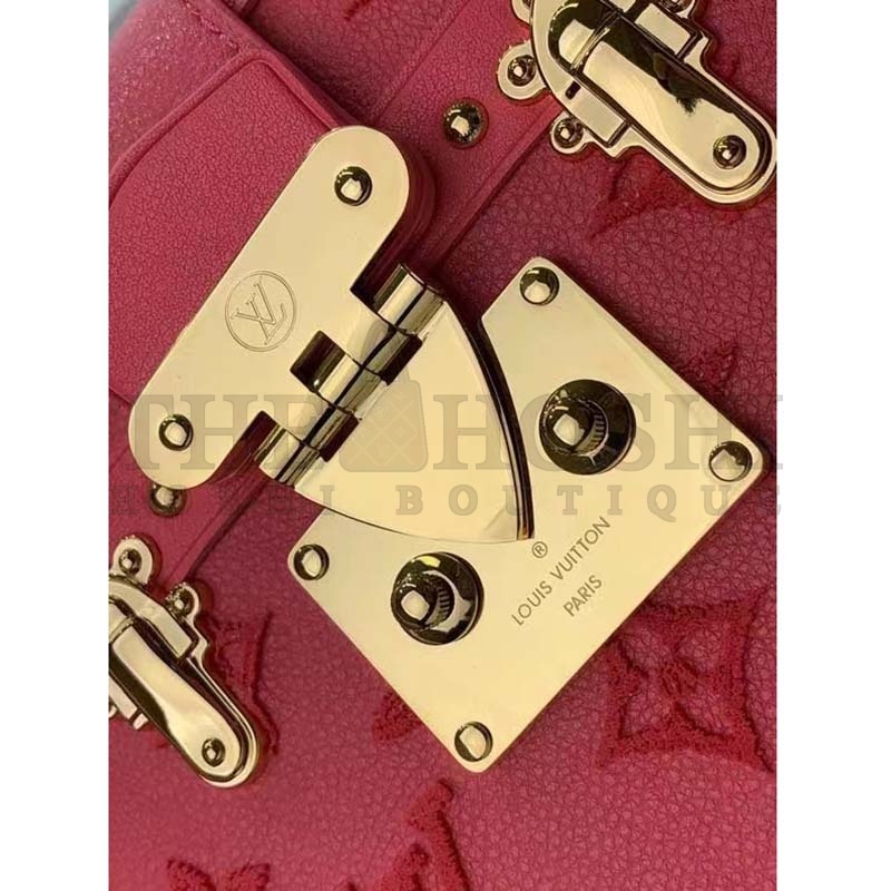 L0vis Vvtt0n LV Women Petite Malle Handbag Fluo Pink Tufted Grained Calfskin Leather Master Quality