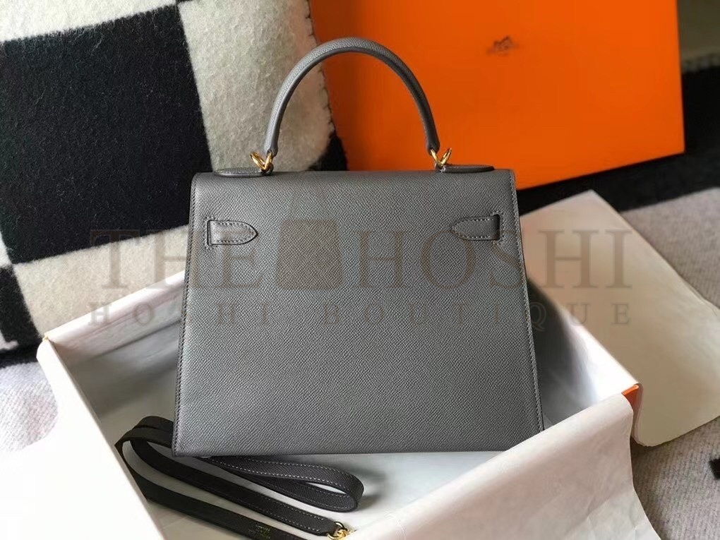H**me5 Kelly 28cm Sellier Bag In Ardoise Epsom Leather Master Quality