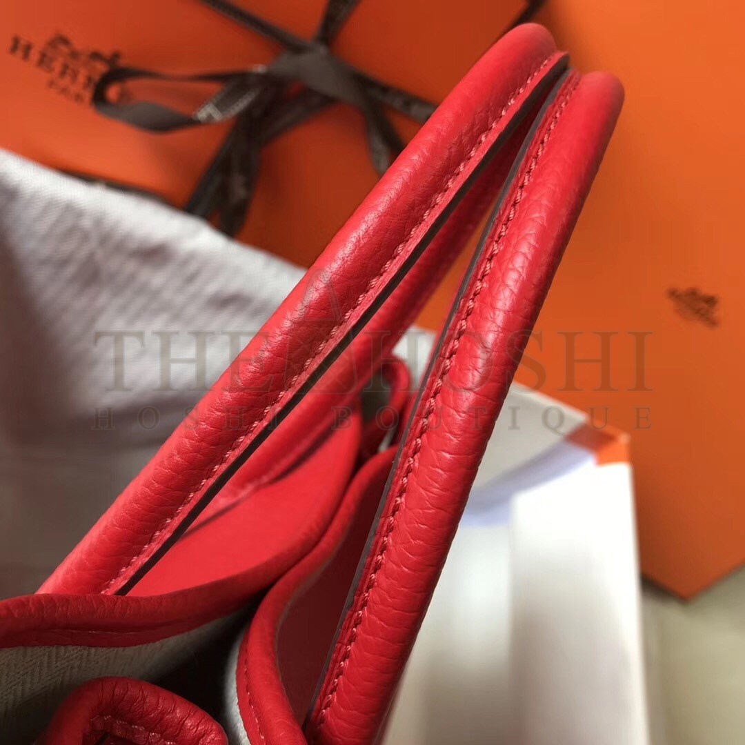 H**me5 Garden Party 36 Bag In Red Clemence Leather Master Quality