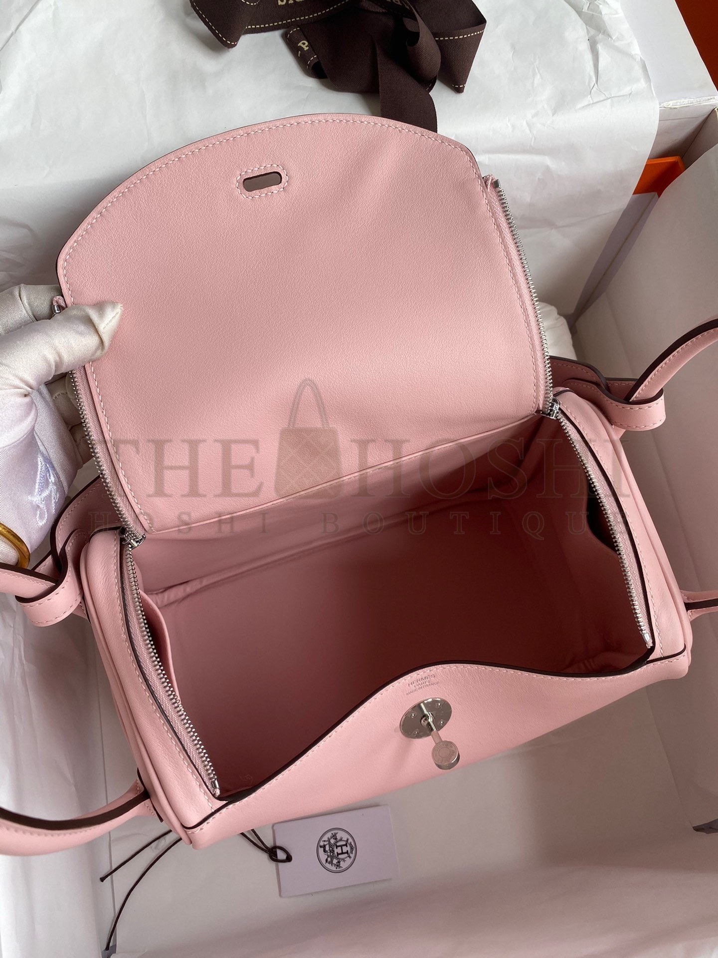 H**me5 Lindy 26 Handmade Bag In Rose Sakura Swift Calfskin Master Quality