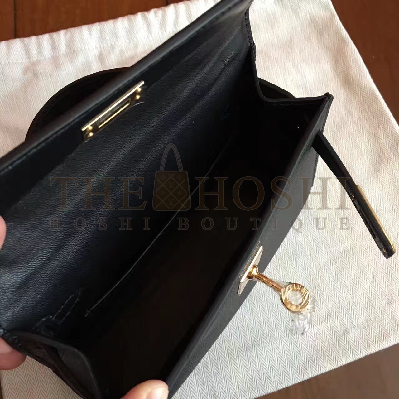 H**me5 Black Epsom Kelly Mini II Handmade Bag Master Quality