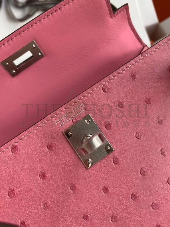 H**me5 Terre Cutie Ostrich Kelly Mini II Handmade Bag Master Quality