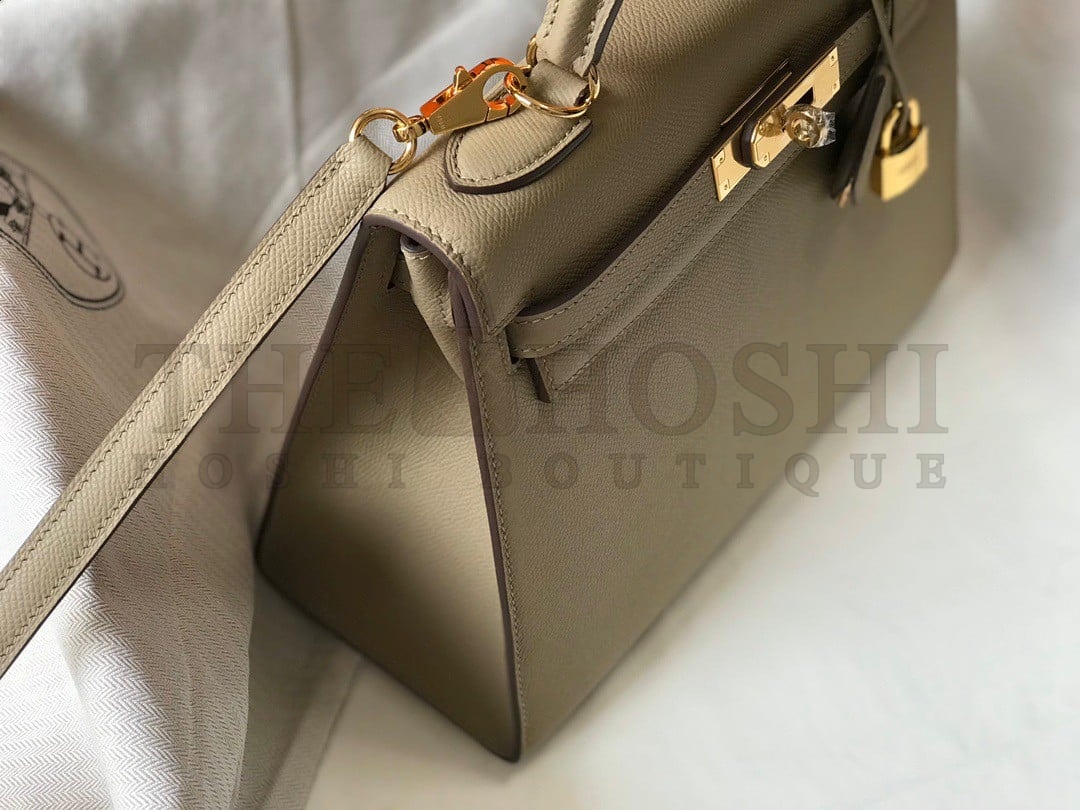 H**me5 Kelly 28cm Sellier Bag in Gris Tourterelle Epsom Calfskin GHW Master Quality