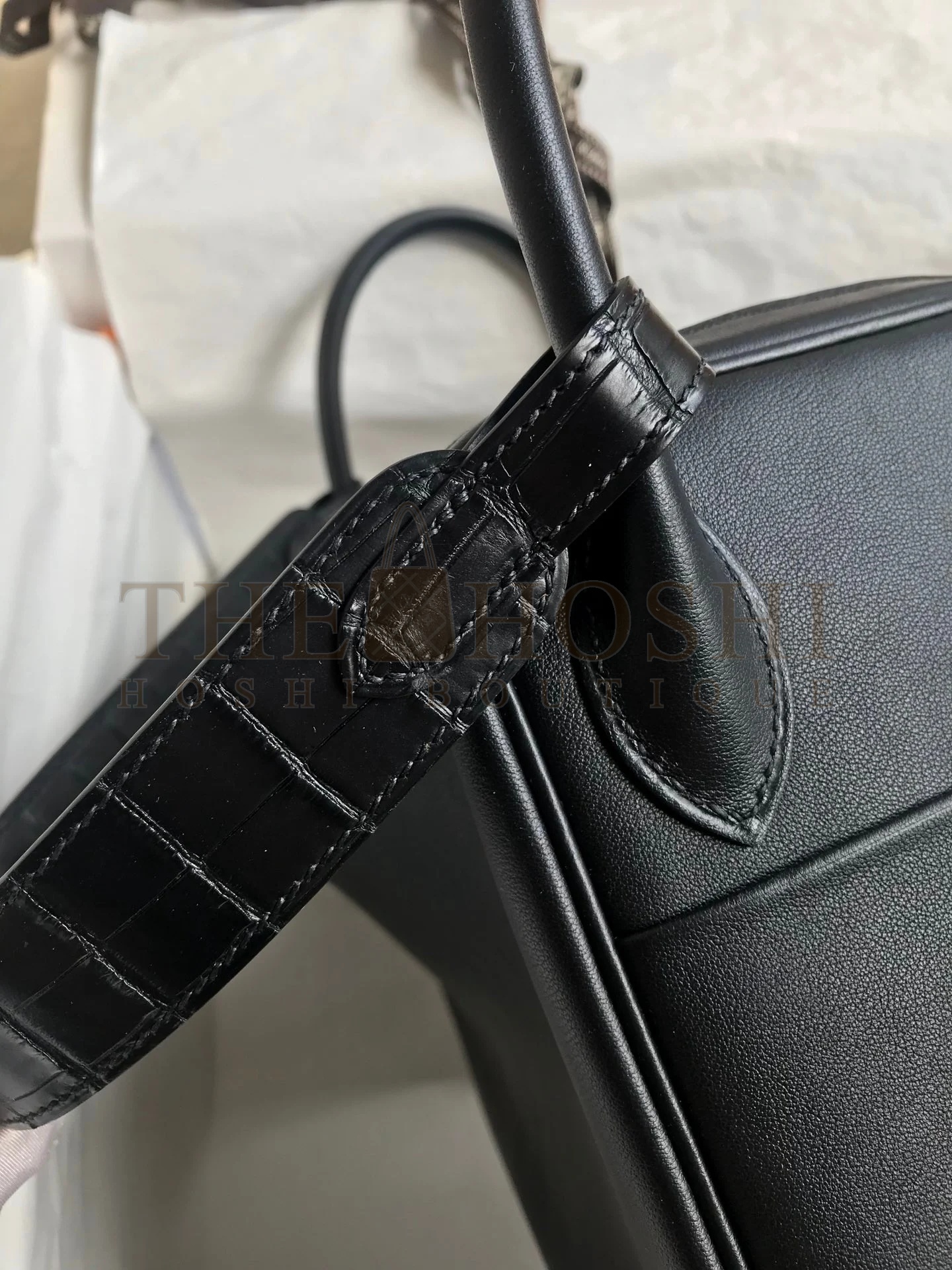 H**me5 Touch Lindy 30 Handmade Bag In Black Swift Calfskin Master Quality