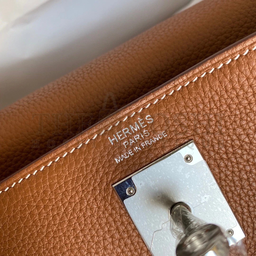 H**me5 Kelly Retourne 32 Handmade Bag In Gold Clemence Leather Master Quality