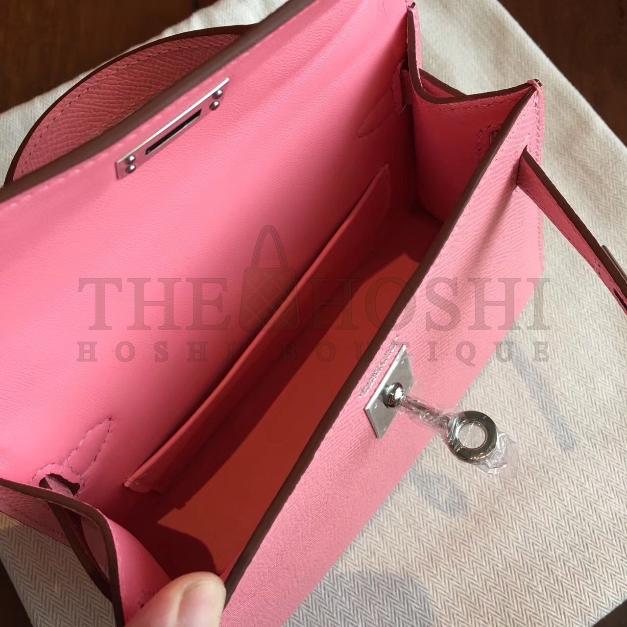 H**me5 Rose Confetti Epsom Kelly Mini II Handmade Bag Master Quality