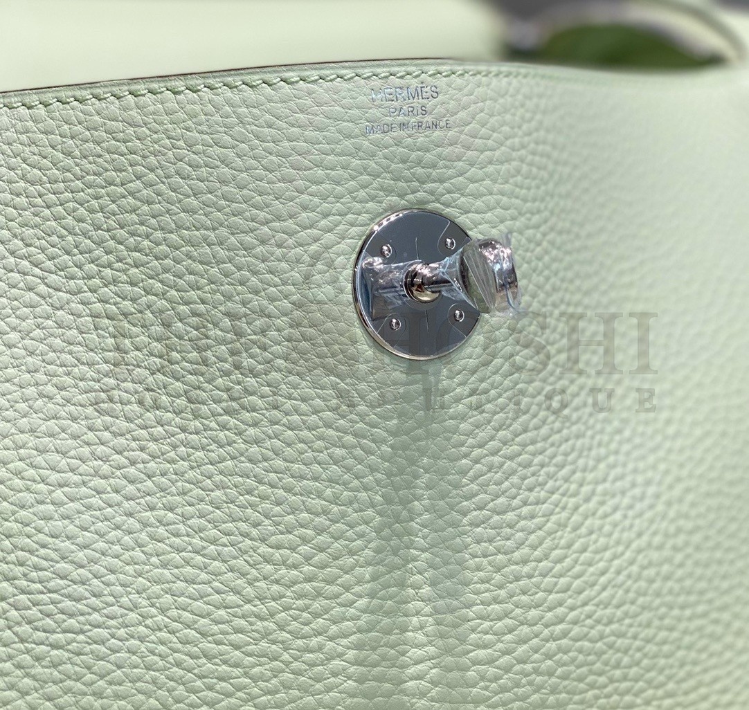 H**me5 Lindy 30cm Bag In Vert Fizz Clemence Leather PHW Master Quality