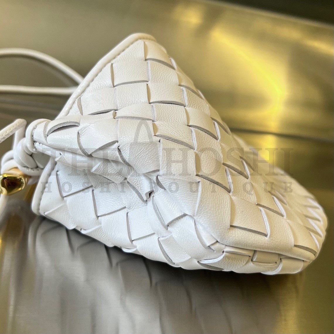 B0tt*ga Ven*ta Sardine Mini Bag In White Intrecciato Lambskin Master Quality