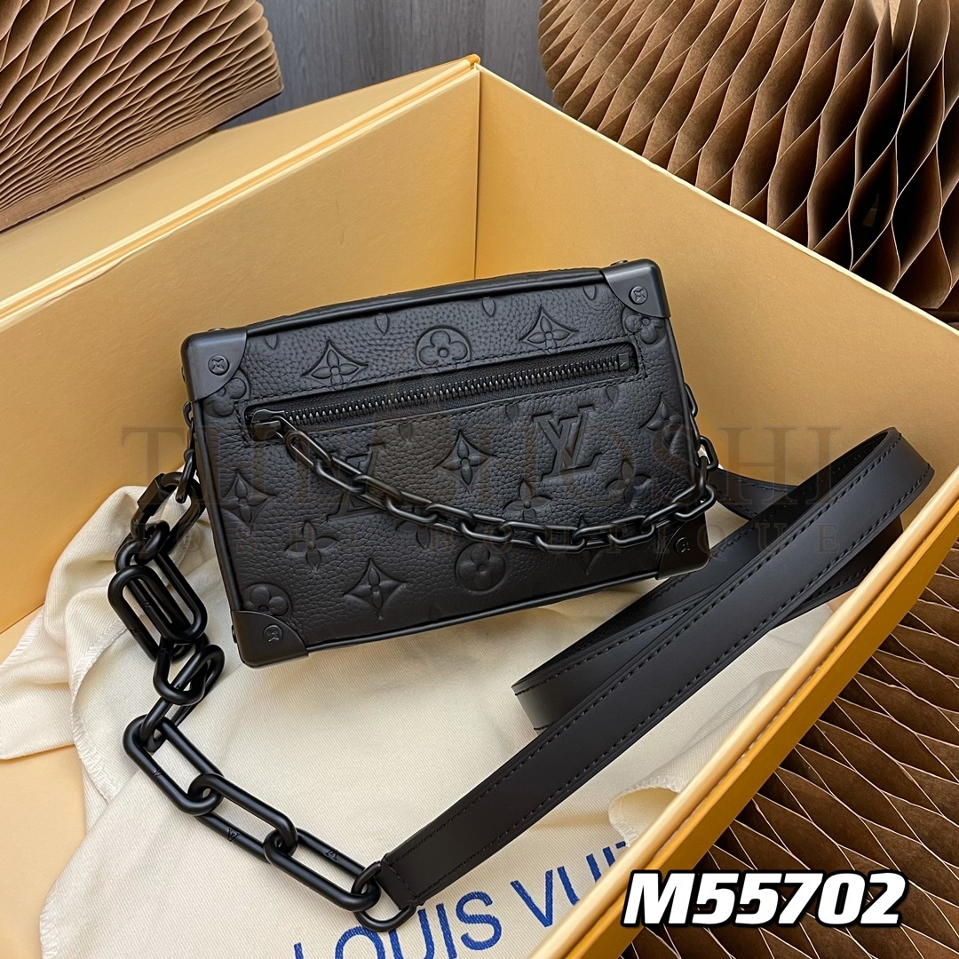 L0vis Vvtt0n LV Men Mini Soft Trunk Bag Black Taurillon Cowhide Leather Master Quality