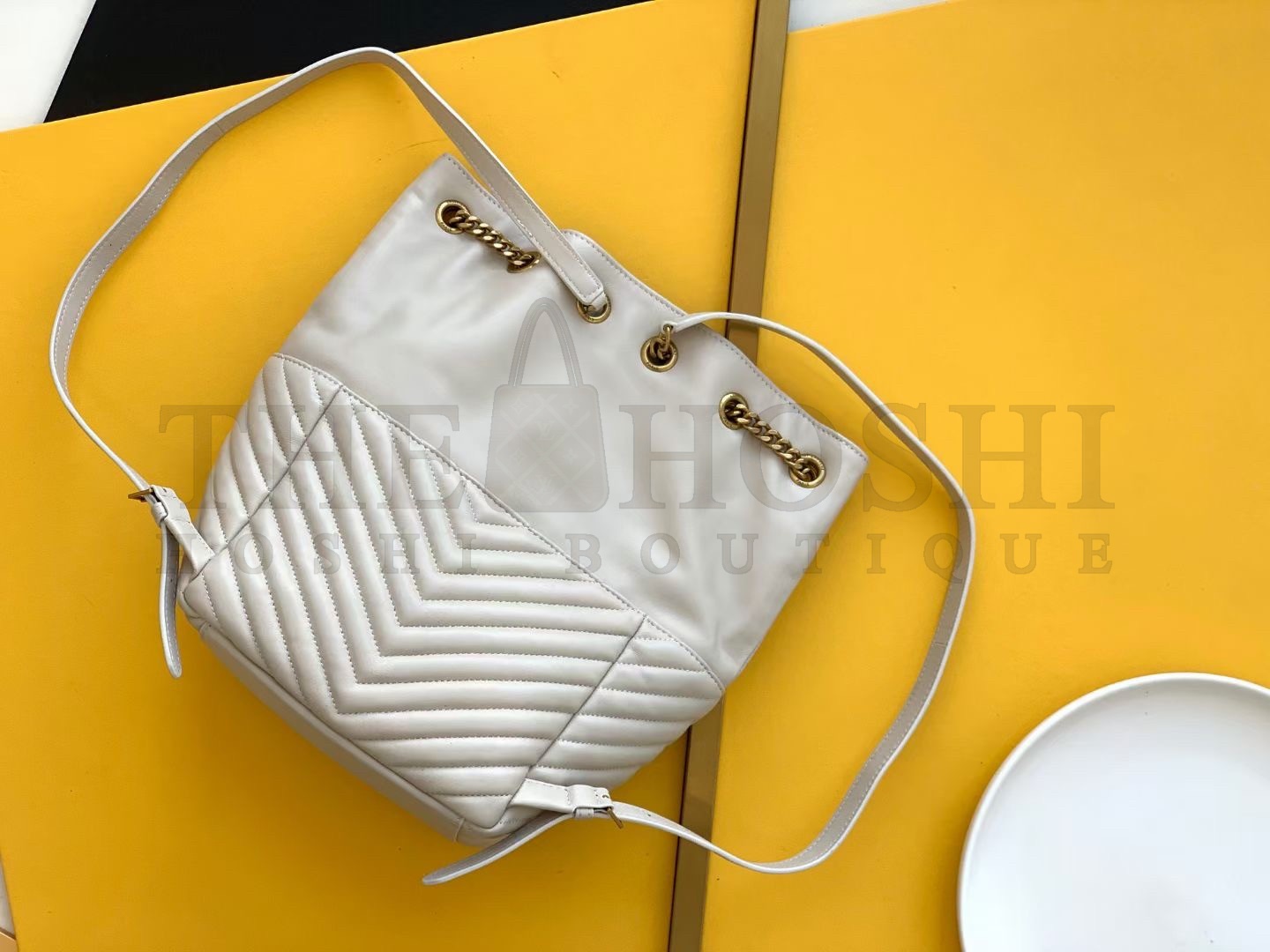 Sa1nt Lau*nt Joe Backpack In White Quilted Lambskin Master Quality