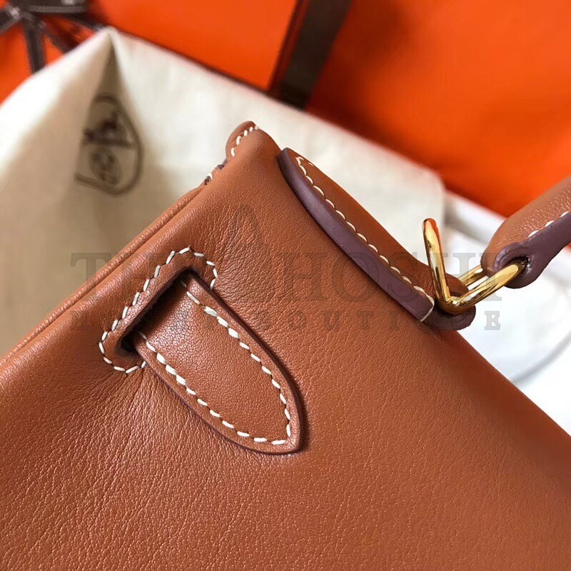 H**me5 Gold Swift Kelly 28cm Handmade Bag Master Quality