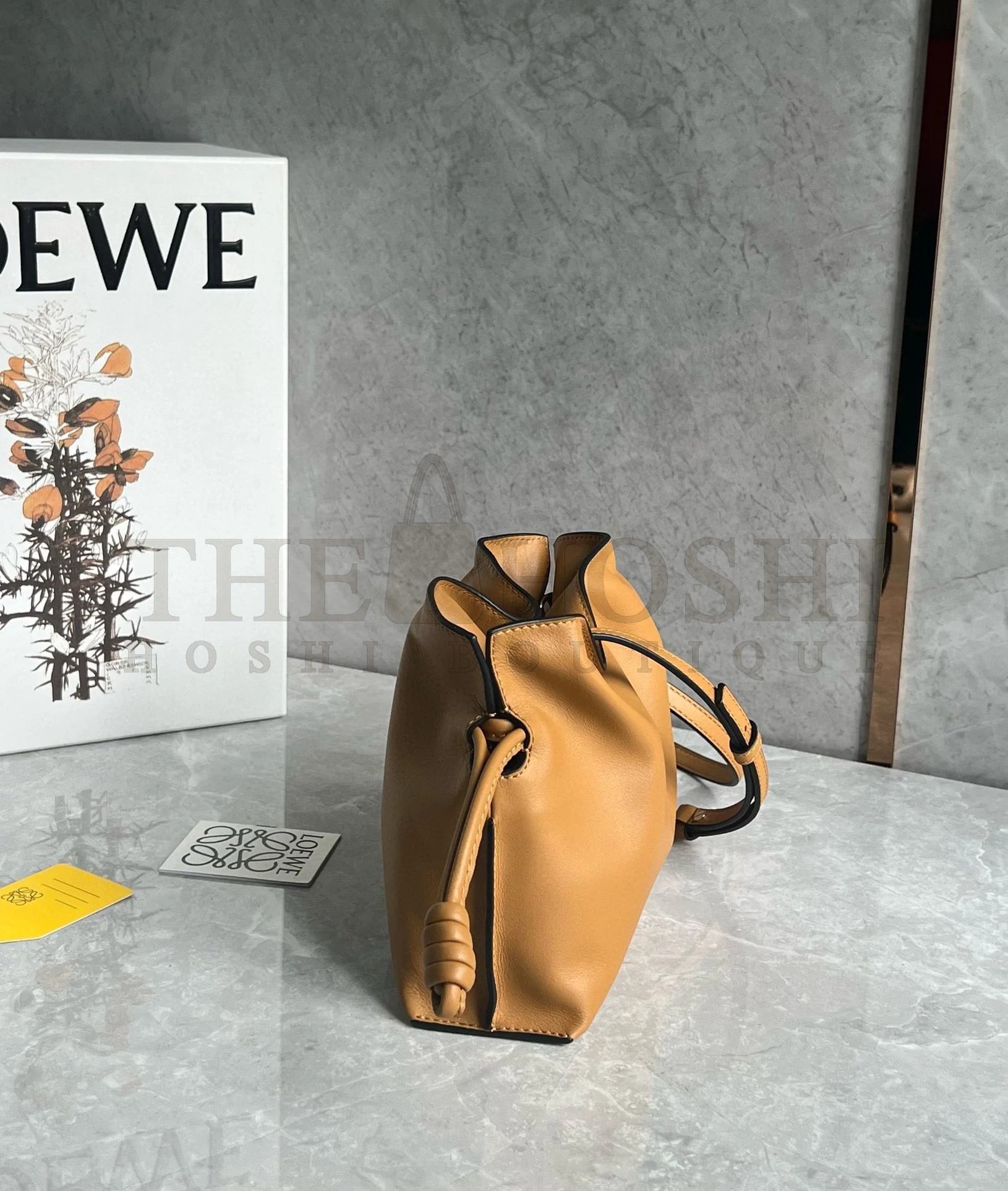 L0ew* Mini Flamenco Clutch Bag in Warm Desert Nappa Calfskin Master Quality