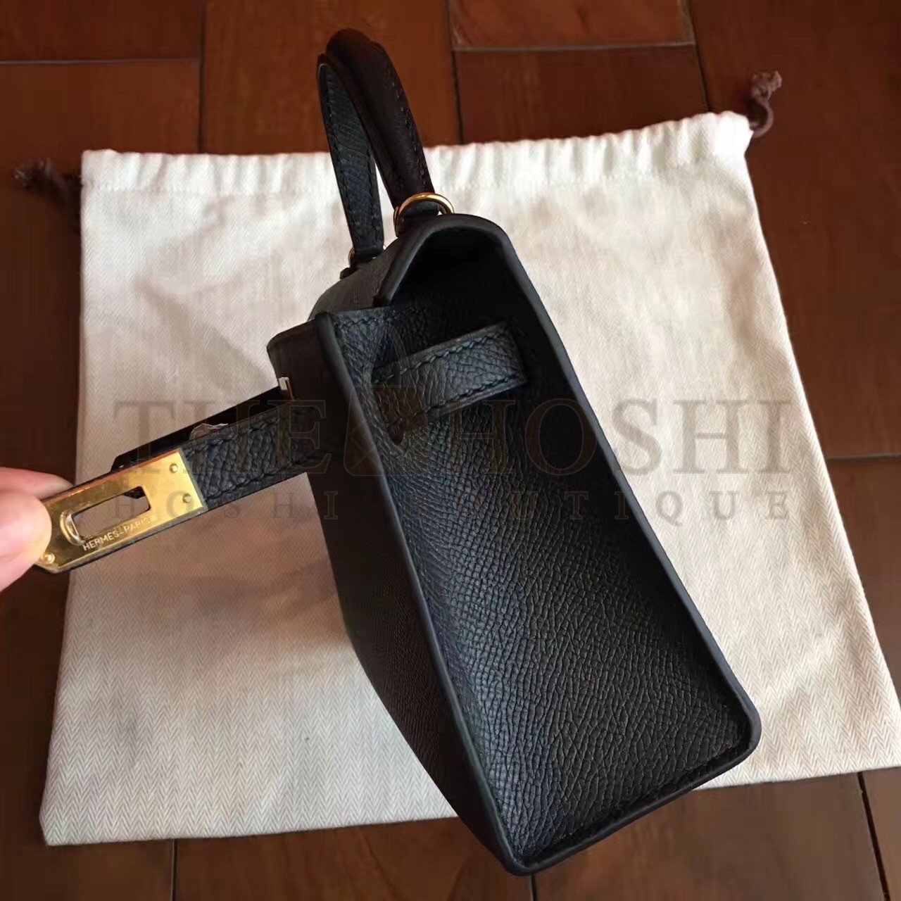 H**me5 Black Epsom Kelly Mini II Handmade Bag Master Quality