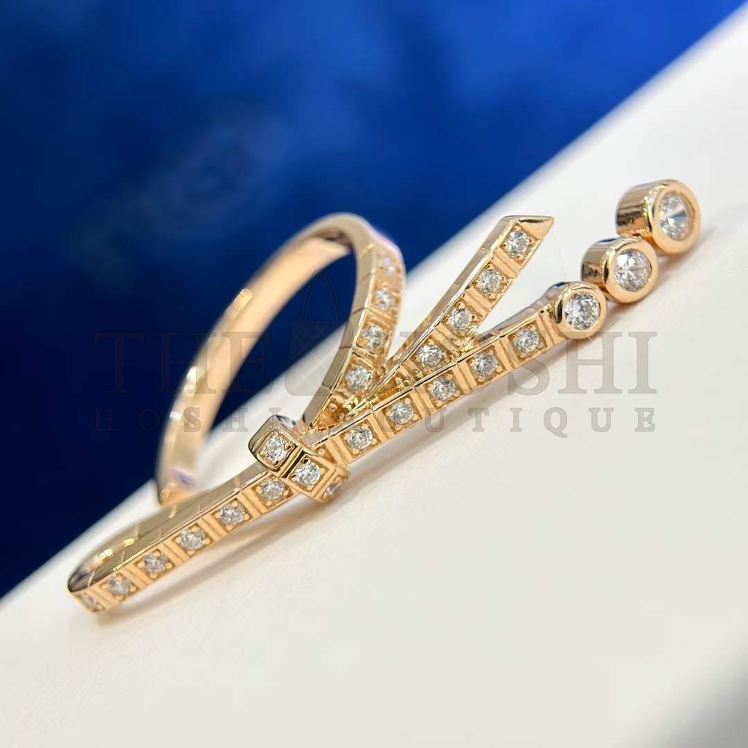 Ch**el Women CC Ruban Ring 18K Beige Gold D1am0nds Master Quality