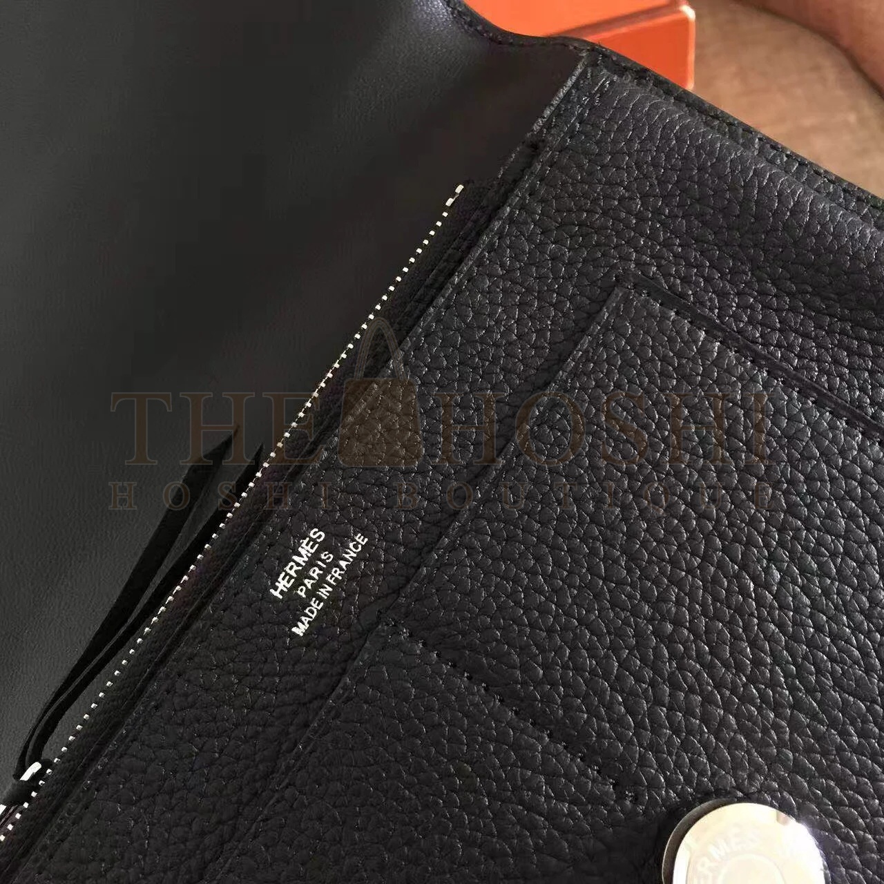 H**me5 Dogon Duo Wallet in Black Clemence Leather Master Quality