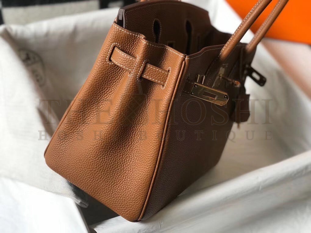 H**me5 Birkin 30 Bag in Gold Clemence Leather with GHW Master Quality