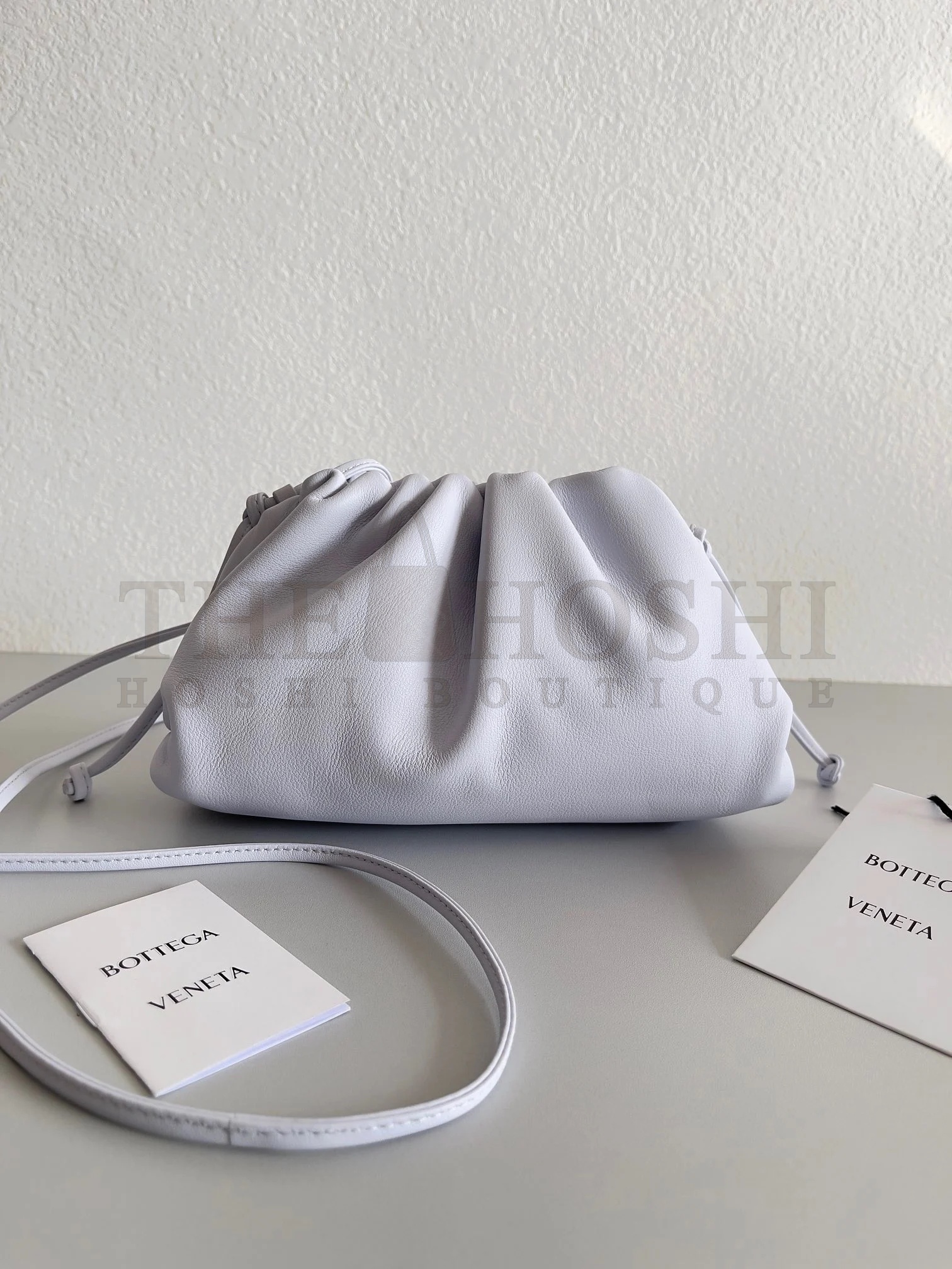 B0tt*ga Ven*ta Mini Pouch with Strap in Mirth Washed Calfskin Master Quality