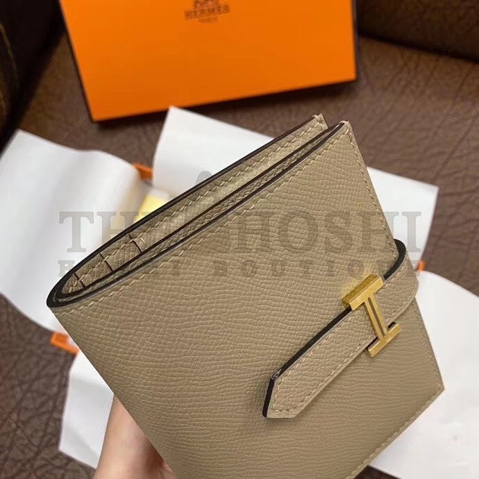 H**me5 Bearn Compact Wallet In Trench Epsom Leather Master Quality