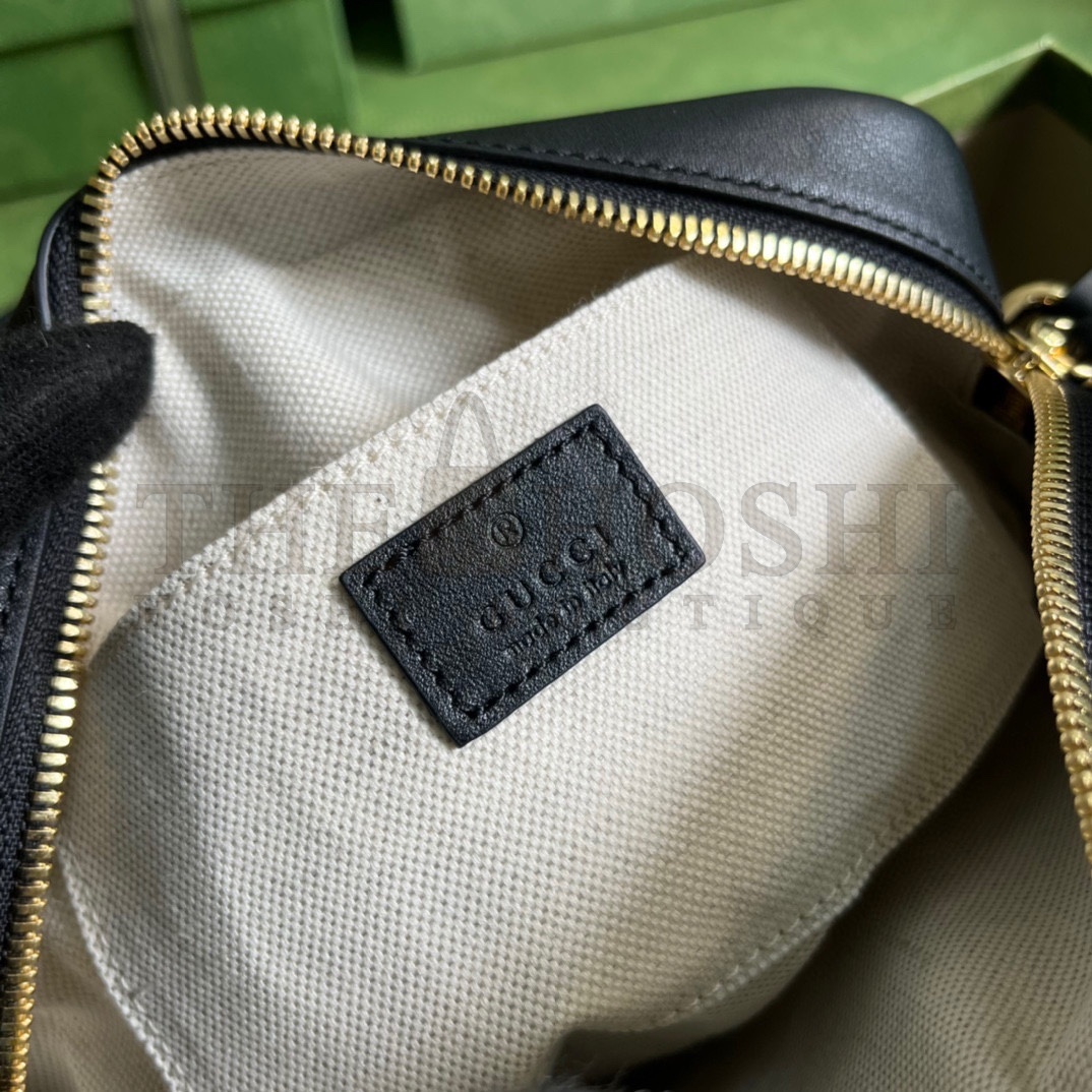 Gvc*1 Women GG Blondie Small Shoulder Bag Black Leather Round Interlocking G Master Quality