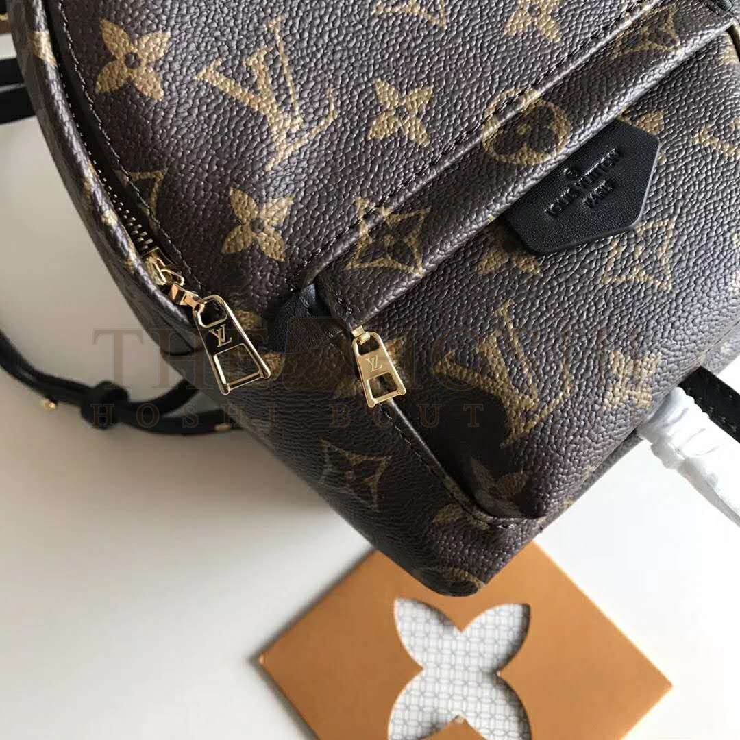 L0vis Vvtt0n LV Unisex Palm Springs Backpack Mini in Monogram Coated Canvas-Brown Master Quality