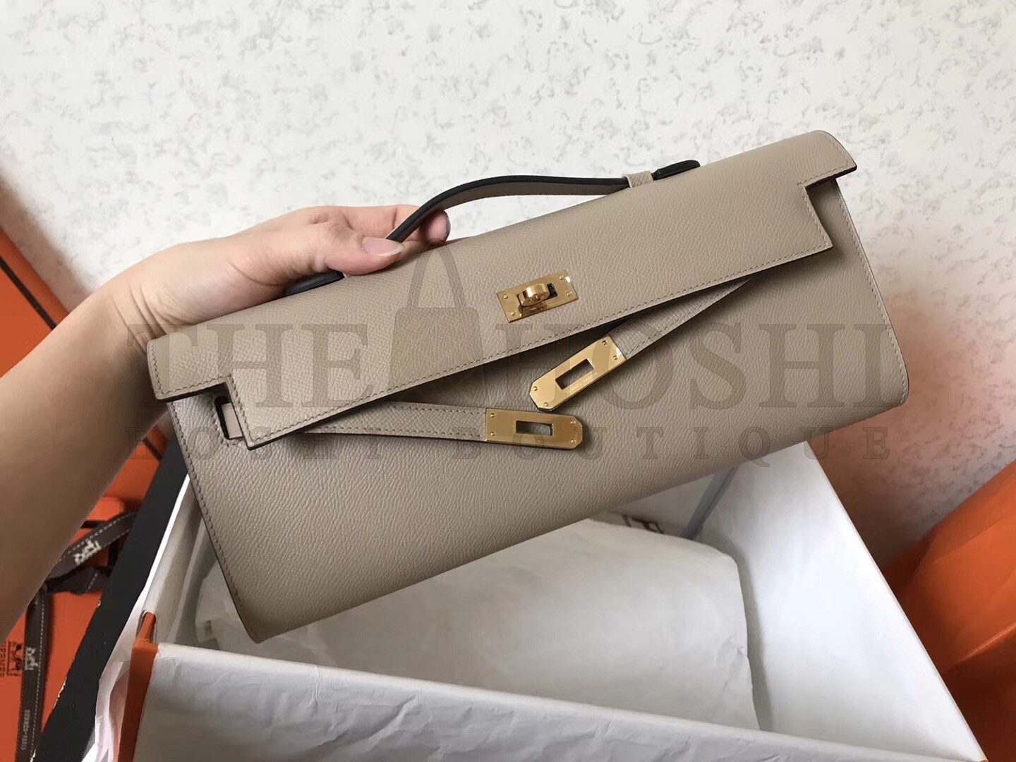 H**me5 Grey  Epsom Kelly Cut Handmade Bag Master Quality
