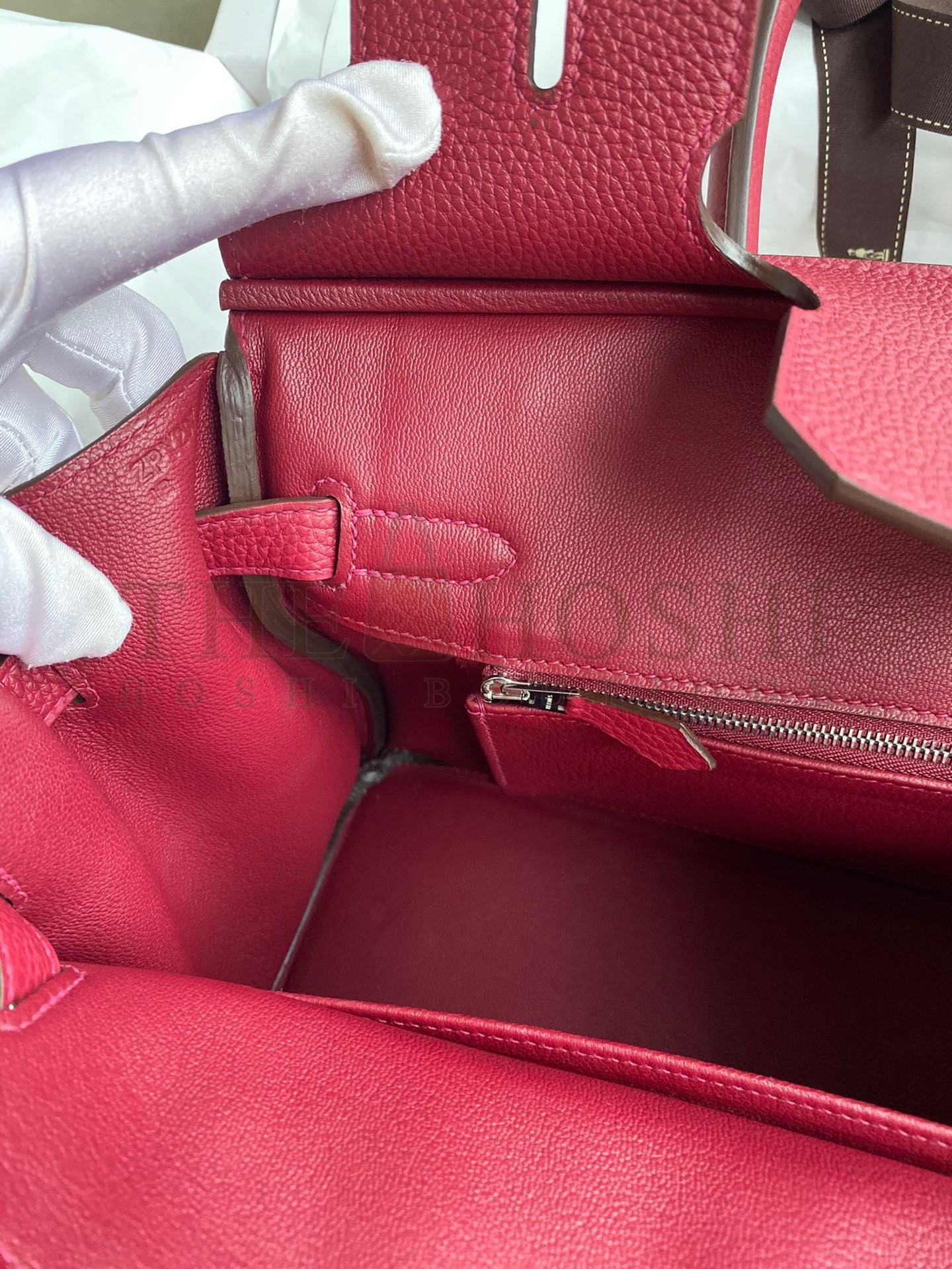 H**me5 Birkin 30 Retourne Handmade Bag In Rouge Grenat Clemence Leather Master Quality