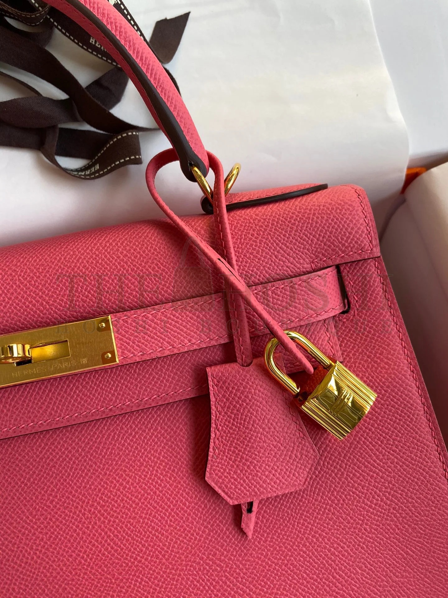 H**me5 Kelly Sellier 28 Handmade Bag In Rose Lipstick Epsom Calfskin Master Quality