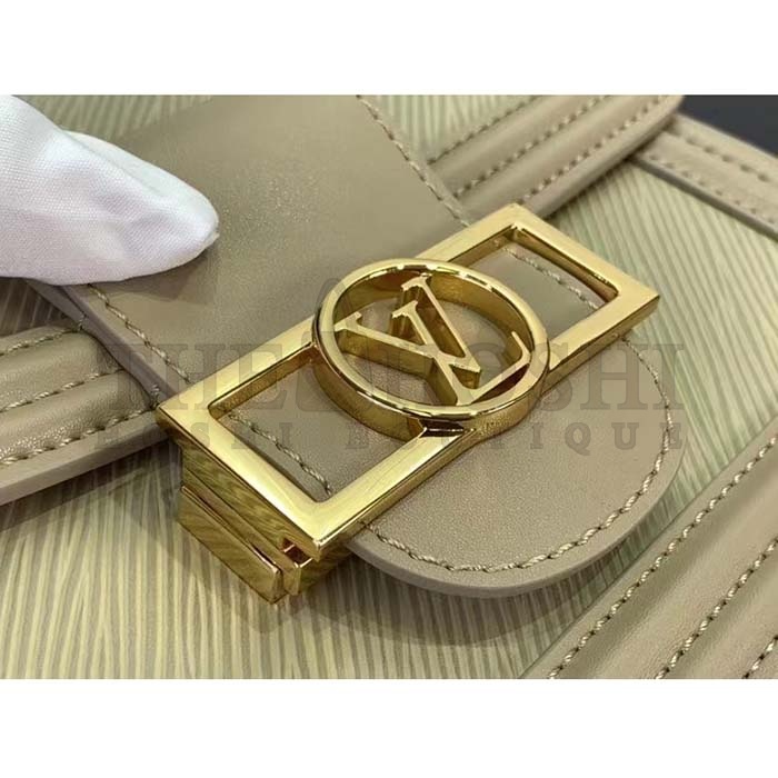 L0vis Vvtt0n LV Women Mini Dauphine Handbag Poivre Brown Epi Grained Cowhide Leather Master Quality