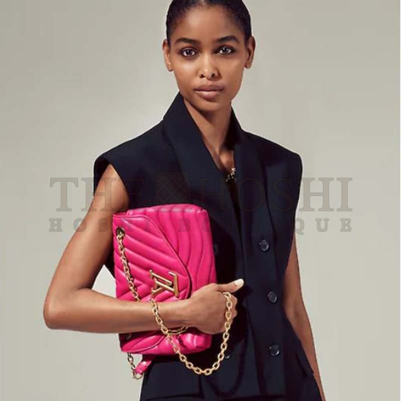L0vis Vvtt0n LV Women New Wave Chain Bag Handbag Agathe Pink Smooth Cowhide Leather Master Quality