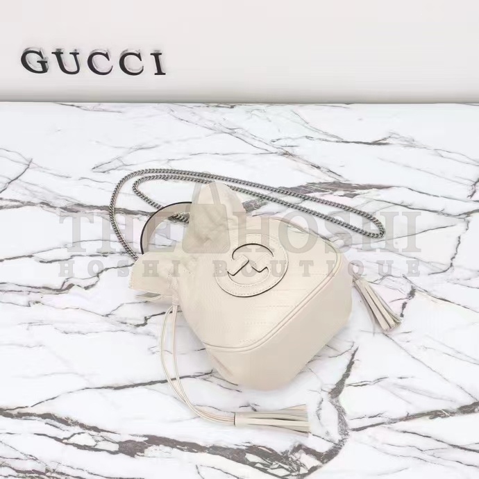 Gvc*1 Women GG Blondie Mini Bucket Bag White Leather Round Interlocking G Master Quality