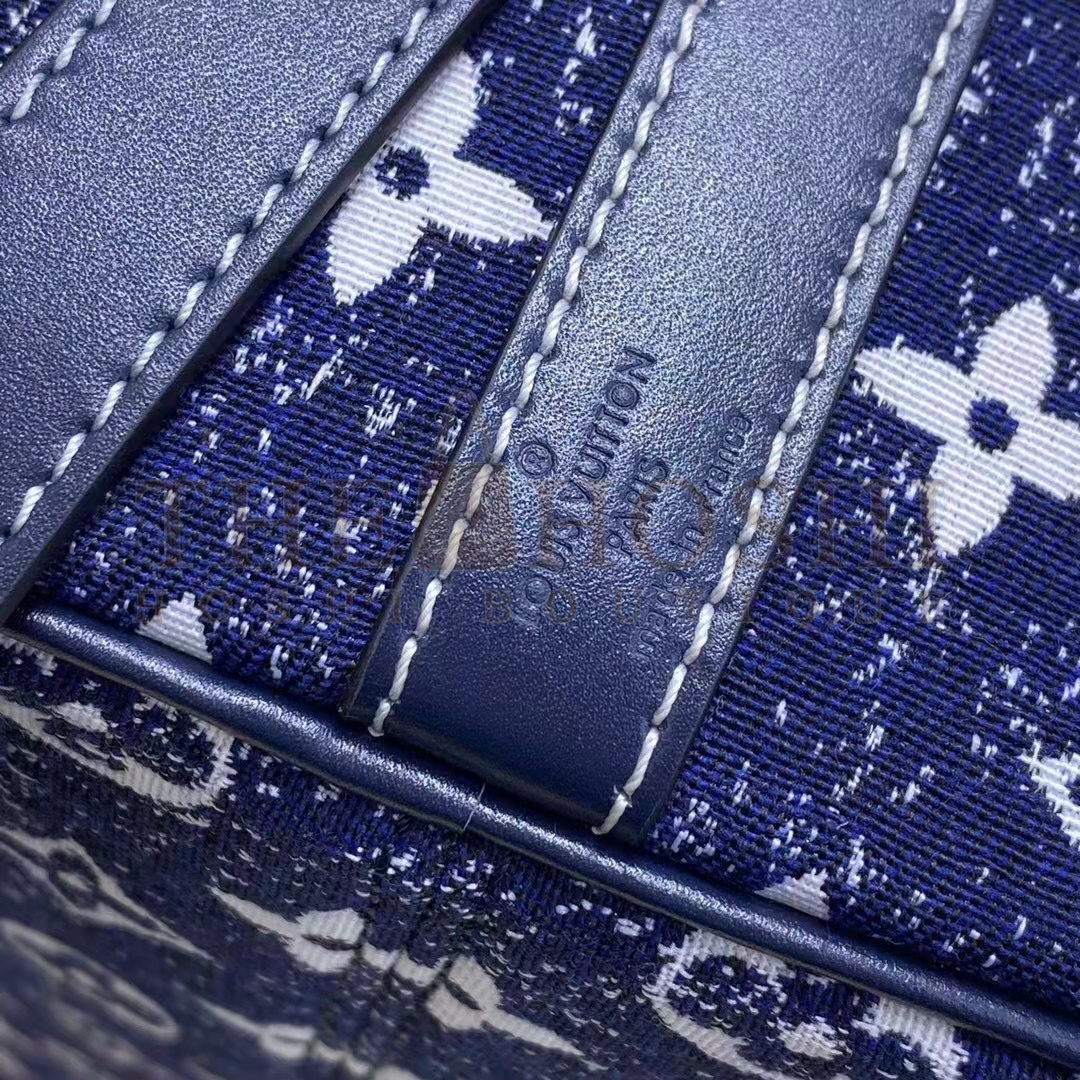 L0vis Vvtt0n LV Women Speedy Bandoulière 25 Handbag Navy Blue Denim Jacquard Calfskin Master Quality